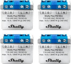 Shelly Plus PM Mini, 1-Kanal, Unterputz, Strom-/Energiemesser, 4er-Pack