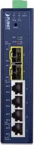Planet IGS-4215 Industrial Railmount Gigabit Managed Switch, 4x RJ-45, 2x SFP