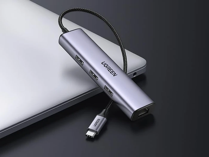 Ugreen 4-in-1 USB-C Ethernet Adapter, USB-C 3.0 [Stecker]