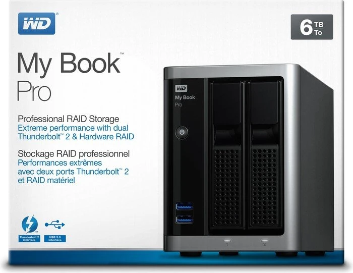 Western Digital WD My Book Pro, 6TB, USB-A 3.0/USB 3.0 Micro-B/Thunderbolt 2 / Mini DisplayPort 1.2
