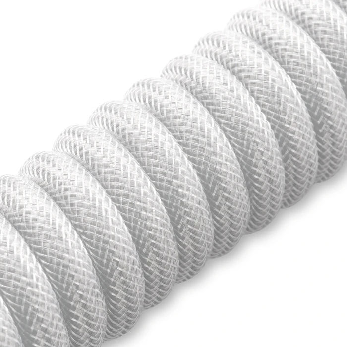Sharkoon Skiller SGK50 Aviator Cable Set, USB-C [Stecker] auf USB-A [Stecker], Tastaturkabel (Spiral-Textilkabel), 1.85m, schwarz/weiß