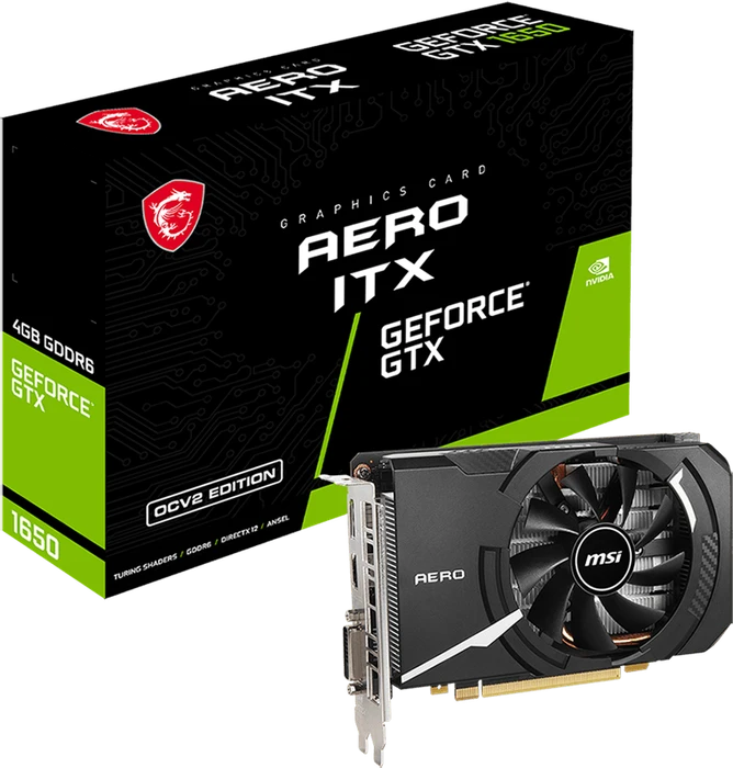 MSI GeForce GTX 1650 D6 Aero ITX OCV2, 4GB GDDR6, DVI, HDMI, DP