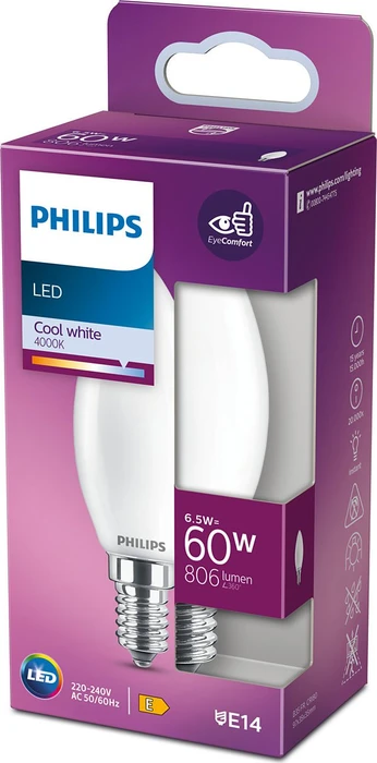 Philips Classic LED Kerze E14 6.5-60W/840