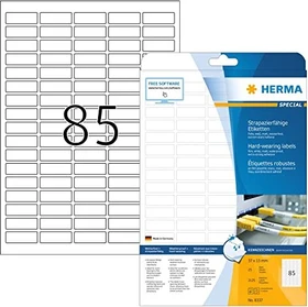 Herma Folienetiketten, 37x13mm, wetterfest, weiß, matt, 25 Blatt (2125 Etiketten)