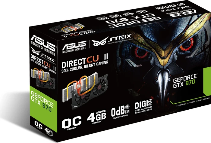 ASUS Strix GeForce GTX 970, STRIX-GTX970-DC2-4GD5, 4GB GDDR5, 2x DVI, HDMI, DP