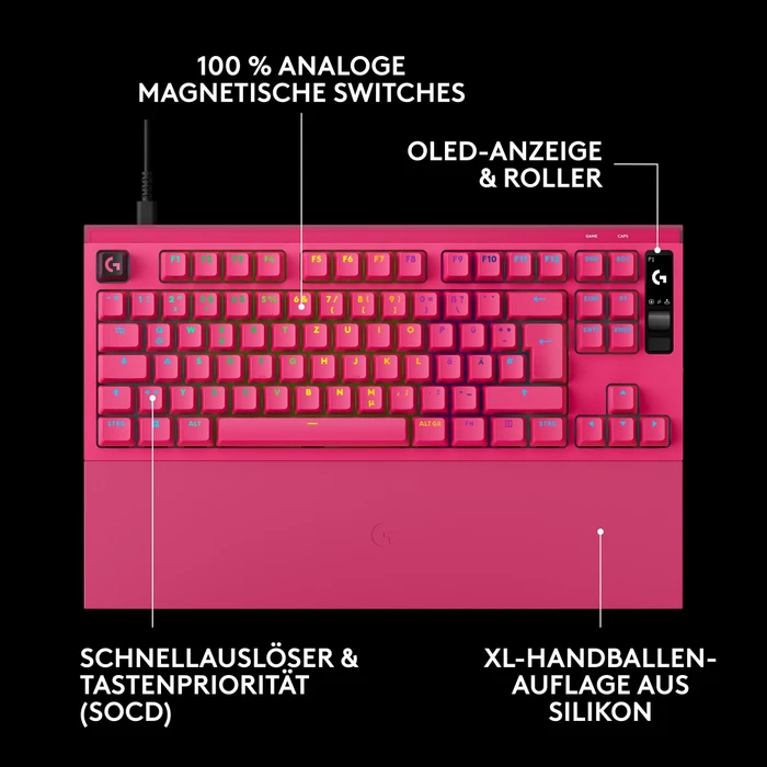 Logitech G PRO X2 TKL Rapid, magenta, KS-20 Magnetic Analog, USB, EN