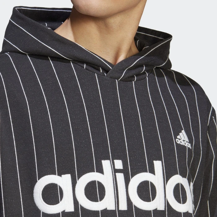 adidas Pinstripe Fleece Hoodie schwarz (Herren)