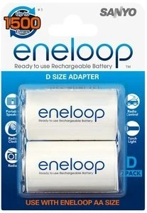 Panasonic eneloop Adapter von AA Mignon auf D Mono, 2er-Pack