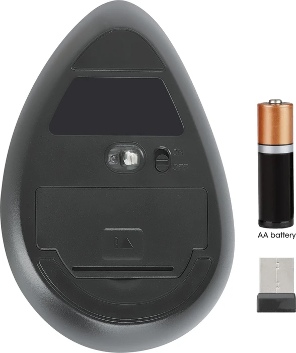 Manhattan Office Pro Vertical Ergonomic Wireless Mouse, schwarz, USB