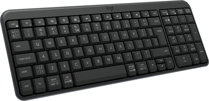 Logitech K250 Compact Wireless Keyboard, Graphite, Bluetooth, US
