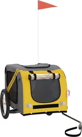 vidaXL Hunde 133.5x69cm Fahrradanhänger gelb/grau