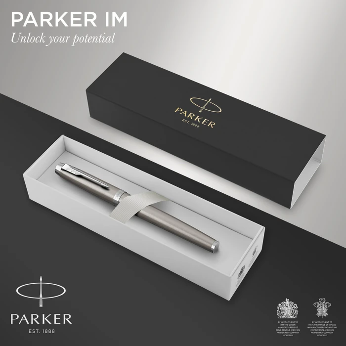 Parker IM Tintenroller (Mine) stainless steel lacquer/chrome trim, Geschenkbox