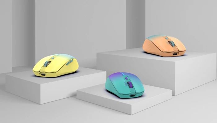 Inca IWM-511RS Wireless Mouse gelb/blau, USB/Bluetooth
