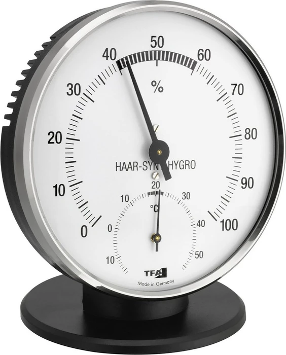 TFA Dostmann Thermo-Hygrometer Wetterstation silber, analog