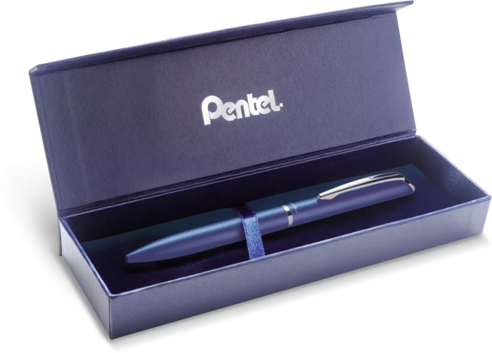Pentel EnerGel HighClass BL2007 0.7mm/0.35mm Gelroller dunkelblau, Geschenkbox