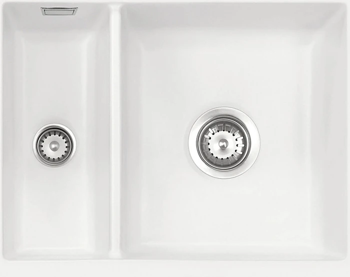 systemceram Mera 60 U/g Unterbau Becken rechts mit Ablauffernbedienung polar