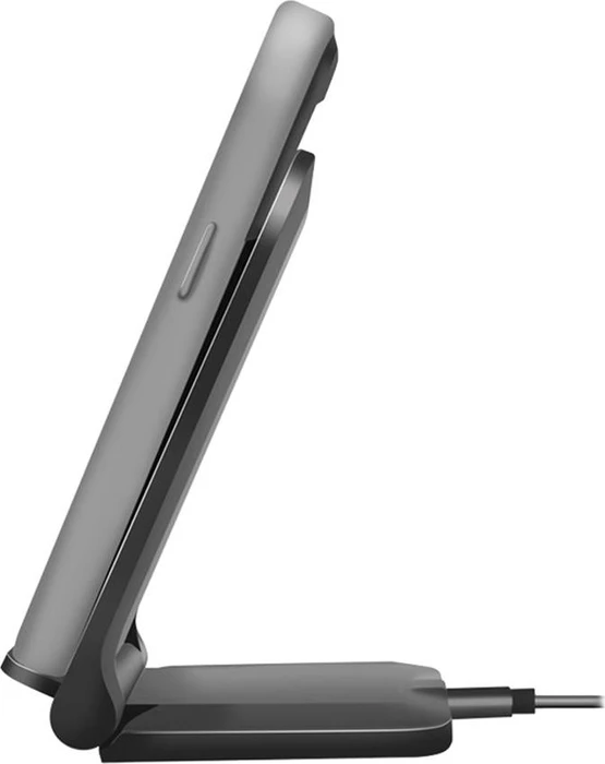 LogiLink Smartphoneständer mit kabelloser Ladefunktion 2 Spulen 15W schwarz