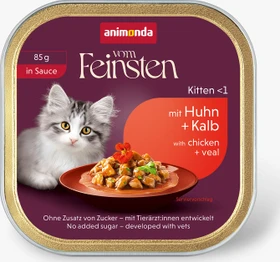 animonda Vom Feinsten, Kitten in Sauce, mit Huhn + Kalb, 2.72kg (32x 85g)