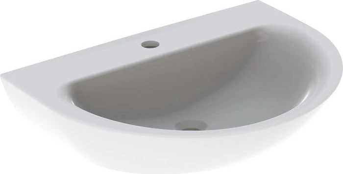Geberit Renova Waschtisch 70cm, Hahnloch mittig, ohne Überlauf, weiß/KeraTect