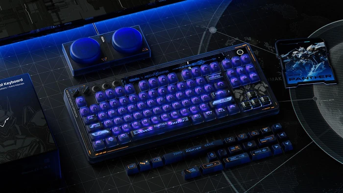 8BitDo Retro 87 Mechanical Keyboard, Mecha BREAK: Panther, schwarz, Kailh Box Jellyfish X, USB/Bluetooth, US