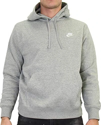 Nike Sportswear Club Fleece Hoodie dark grey heather/matte silver/white (Herren)