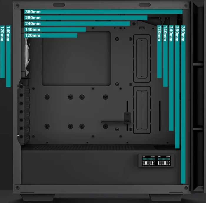 DeepCool CH560 Digital, schwarz, Glasfenster