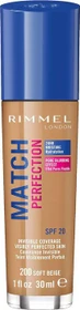 Rimmel Match Perfection Foundation 200 soft beige LSF20, 30ml