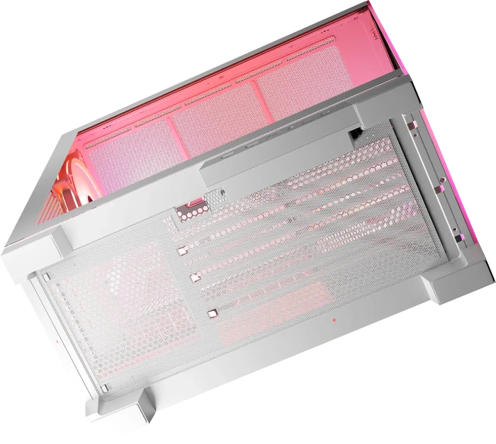 Modecom Volcano Space Apex ARGB Midi White, weiß, Glasfenster