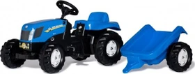 rolly toys rollyKid Holland T 7040 Trettraktor mit Anhänger blau