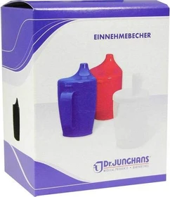 Dr. Junghans Medical Einnehmebecher mit Griff und Deckel 4mm milchig, 250ml