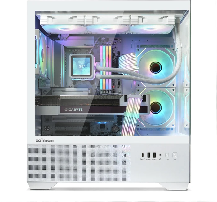 Zalman Chronix V2 White, weiß, Glasfenster