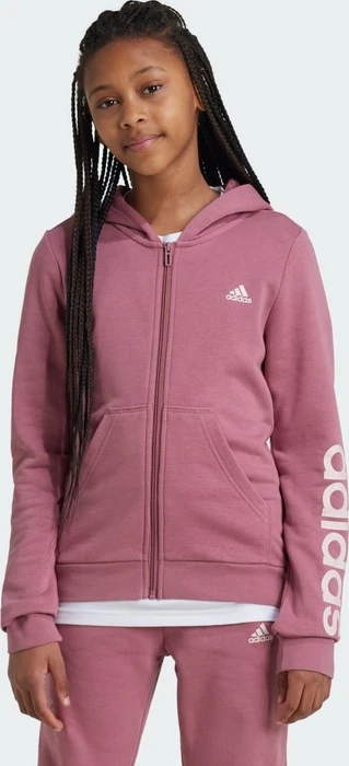 adidas Essentials Linear Logo Kapuze Hoodie preloved crimson/sandy pink (Junior)