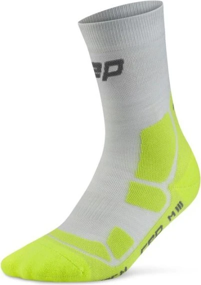 CEP Hiking Mid Cushion Compression Wandersocken grey/acid lime (Herren)