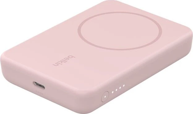 Belkin BoostCharge Magnetic Wireless Power Bank 5K + Stand rosa
