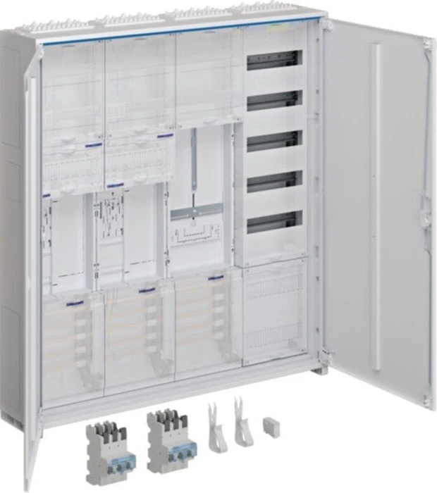 Hager Komplettschrank, univers Z, 2ZP RES SG BKE-I, VT5, APZ, SLS 50A, 1100x1050x205mm