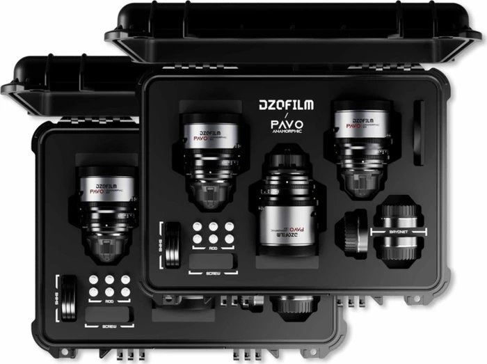 DZOFilm Pavo 2x Anamorphic 28/32/40/55/75/100mm Neutral Flare imperial 6-Lens Set für PL