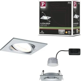 Paulmann LED Nova eckig 6W Einbauleuchte alu gedreht