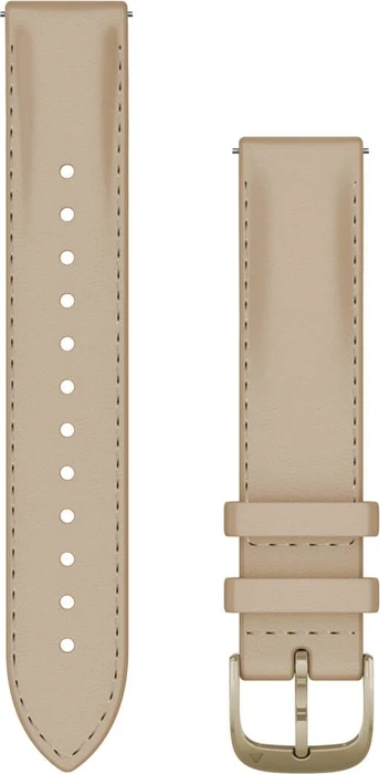 Garmin Schnellwechsel Ersatzarmband 18mm Leder light sand/cream gold 110-195mm