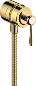 Hansgrohe Axor Montreux Wandanschluss Stop mit Rückflussverhinderer, Absperrventil und Hebelgriff polished goldoptik