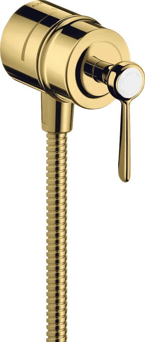 Hansgrohe Axor Montreux Wandanschluss Stop mit Rückflussverhinderer, Absperrventil und Hebelgriff polished goldoptik