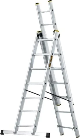 Drabest Pro Alu 3-tlg. Teleskop-Mehrzweckleiter, 3x 7 Stufen
