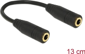 DeLOCK 3.5mm Klinke [Buchse] auf 3.5mm Klinke [Buchse] Adapterkabel, 0.13m, schwarz (65896)