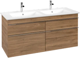 Villeroy & Boch Venticello Waschbeckenunterschrank für Becken mittig 4 Auszüge 1253x590x477mm kansas oak/chrome
