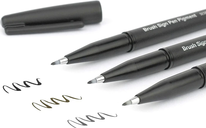 Pentel Brush Sign Pen Pigment SESP15 grau