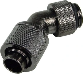 Aquatuning HF Schlauchanschluss, 45°, G1/4" AG auf 13/10 drehbar, schwarz vernickelt