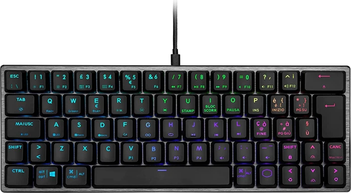Cooler Master SK620, space gray, TTC LOW PROFILE RGB RED, USB, IT