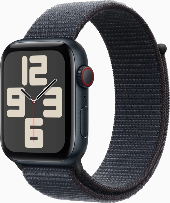 Apple Watch SE (2022) (GPS + Cellular) 44mm Mitternacht mit Sport Loop Tinte