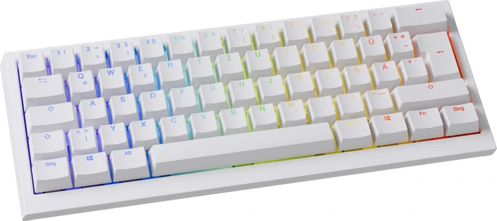 Ducky One X Mini Wireless, weiß, LEDs RGB, Inductive Analog Switch, USB/Bluetooth, DE