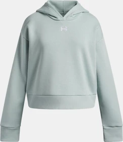 Under Armour Rival Fleece Crop Hoodie enamel blue/white (Junior)