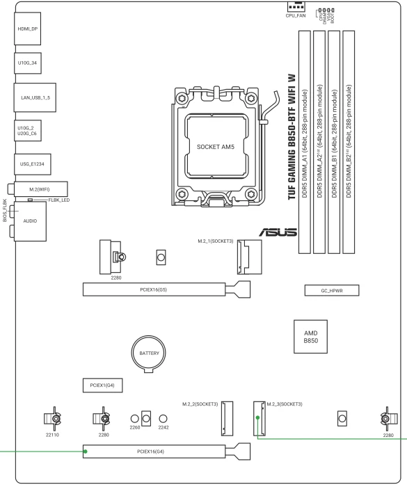 ASUS TUF Gaming B850-BTF WIFI W (AMD AM5)